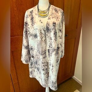 Philosophy Cardigan Long Coat Leopard 🐆 Print Suede Like Soft Luxurious Size 1X
